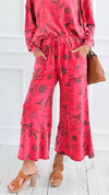 Bloom Away Relaxed Pants - Boho Red-170 Bottoms-EASEL-Coastal Bloom Boutique, find the trendiest versions of the popular styles and looks Located in Indialantic, FL