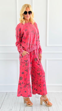 Bloom Away Relaxed Pants - Boho Red-170 Bottoms-EASEL-Coastal Bloom Boutique, find the trendiest versions of the popular styles and looks Located in Indialantic, FL
