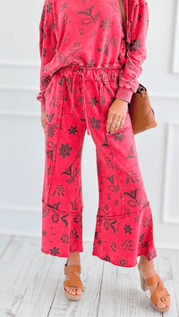 Bloom Away Relaxed Pants - Boho Red-170 Bottoms-EASEL-Coastal Bloom Boutique, find the trendiest versions of the popular styles and looks Located in Indialantic, FL
