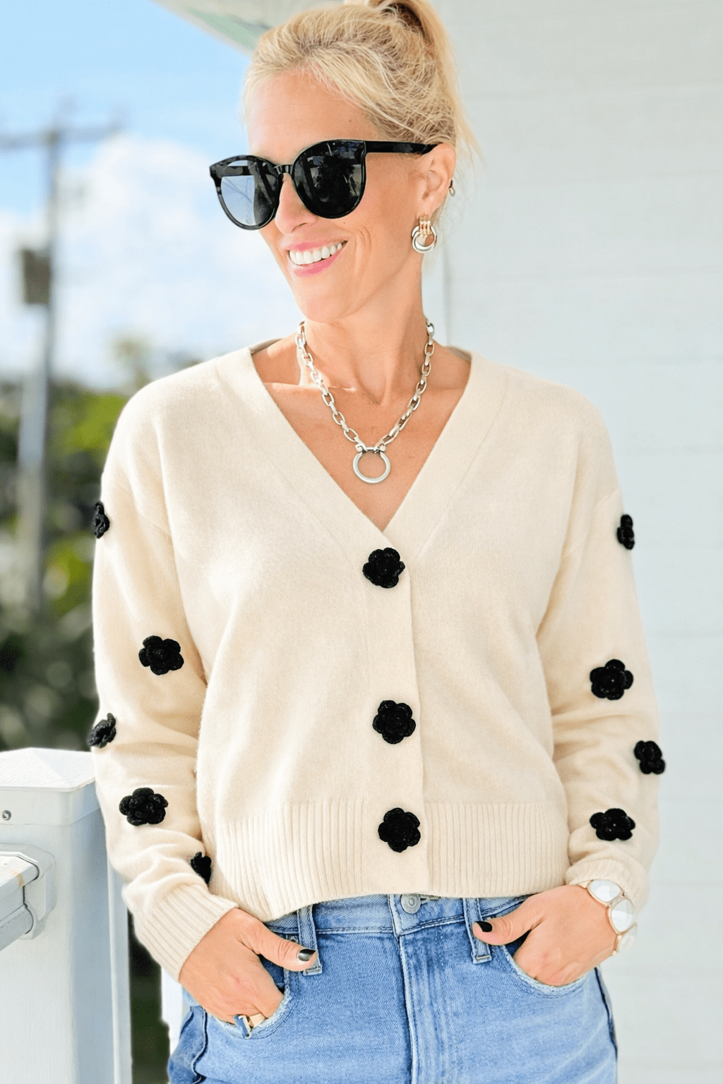 Bloom Crush Flower Knit Cardigan