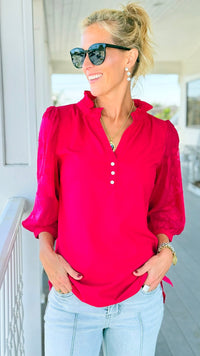 Blooming Grace Puff Sleeve Top-130 Long Sleeve Tops-Umgee-Coastal Bloom Boutique, find the trendiest versions of the popular styles and looks Located in Indialantic, FL