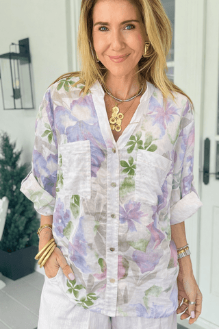 Blooming & Sequins Italian Button Top