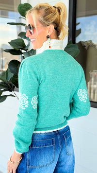 Blooming Whispers Lantern Sleeve Sweater-140 Sweaters-LovLov-Coastal Bloom Boutique, find the trendiest versions of the popular styles and looks Located in Indialantic, FL