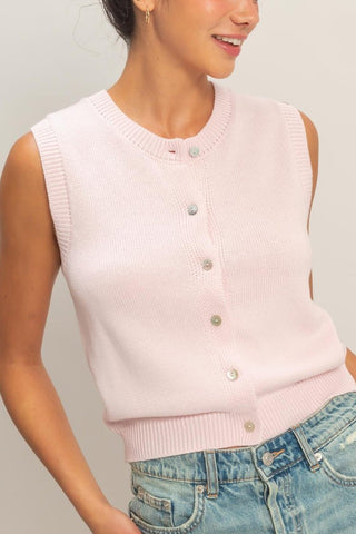 Blush Harbor Button Vest