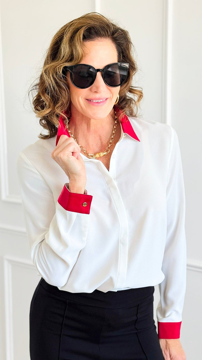 Boardroom Meets Bold Blouse-130 Long Sleeve Tops-Must Have-Coastal Bloom Boutique, find the trendiest versions of the popular styles and looks Located in Indialantic, FL