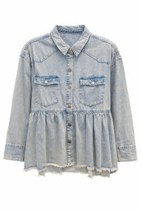 Boardwalk Breeze Peplum Denim Jacket