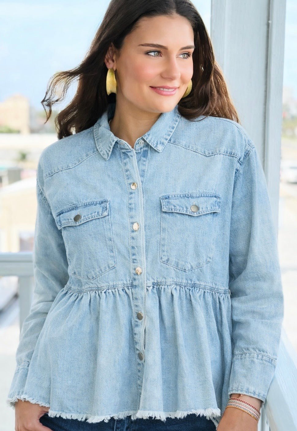 Boardwalk Breeze Peplum Denim Jacket