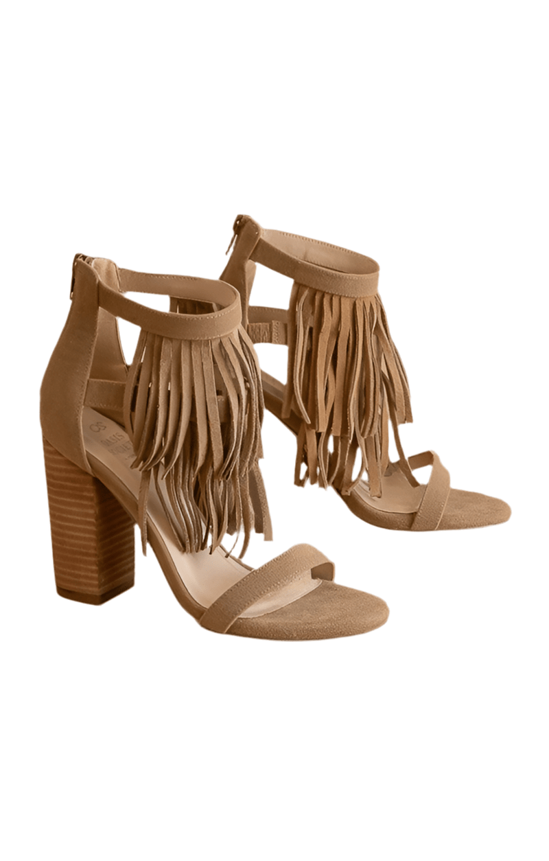 Boho Statement Fringe Heels-250 Shoes-Oasis Society-Coastal Bloom Boutique, find the trendiest versions of the popular styles and looks Located in Indialantic, FL