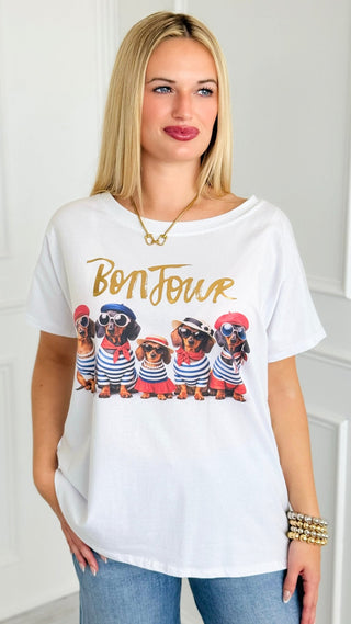 Bonjour Darling Pup Italian Tee