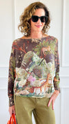 Botanical Safari Lurex St Tropez Knit- Brown-140 Sweaters-SORPRESA-Coastal Bloom Boutique, find the trendiest versions of the popular styles and looks Located in Indialantic, FL