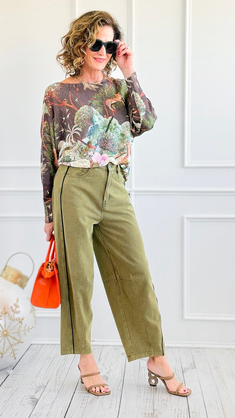 Sundrift Piped Barrel Pants-100 Pants-SO ME-Coastal Bloom Boutique, find the trendiest versions of the popular styles and looks Located in Indialantic, FL