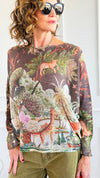 Botanical Safari Lurex St Tropez Knit- Brown-140 Sweaters-SORPRESA-Coastal Bloom Boutique, find the trendiest versions of the popular styles and looks Located in Indialantic, FL