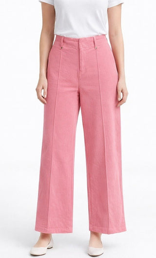 Boulevard High Rise Wide Leg Jean - Pink