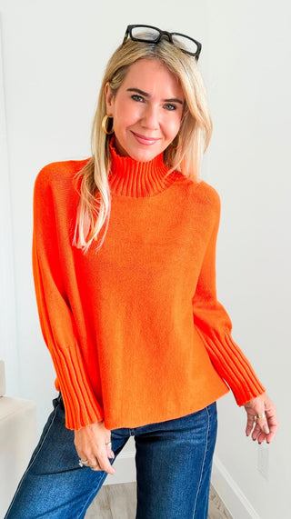 Break Free Long Sleeve Italian Sweater - Orange