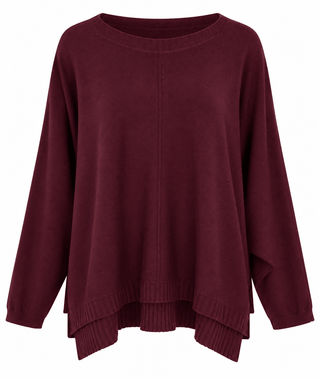 Break Free Seam Detail Italian Sweater - Wine