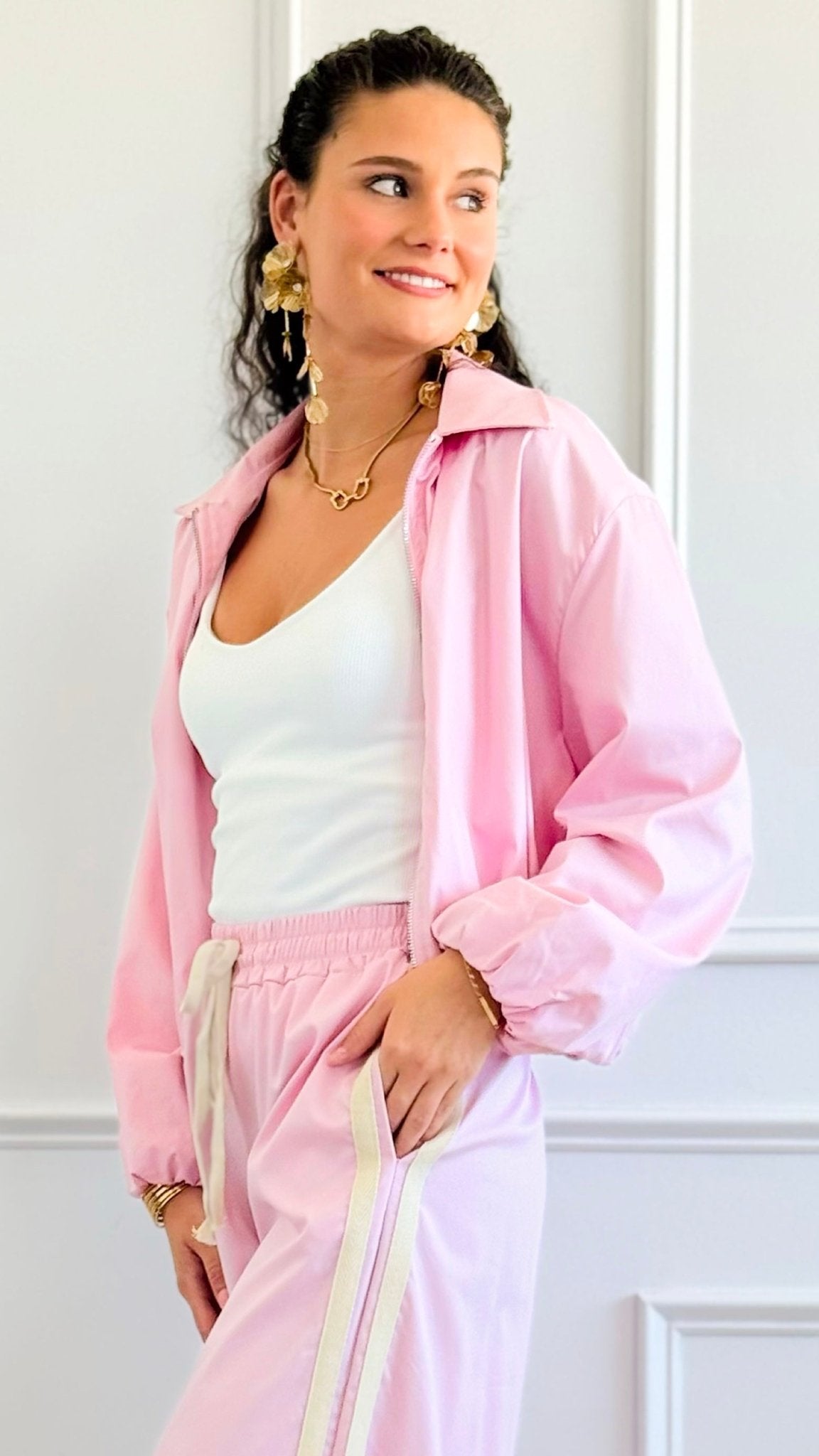 Breezy Coast Italian Zip Jacket - Pink