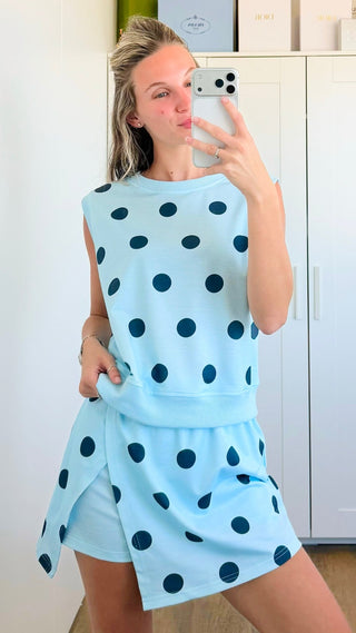 Breezy Dot Tank Skort Set