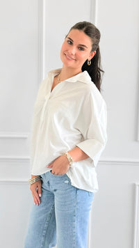 Breezy Escape Popover Top-110 Short Sleeve Tops-GIGIO-Coastal Bloom Boutique, find the trendiest versions of the popular styles and looks Located in Indialantic, FL