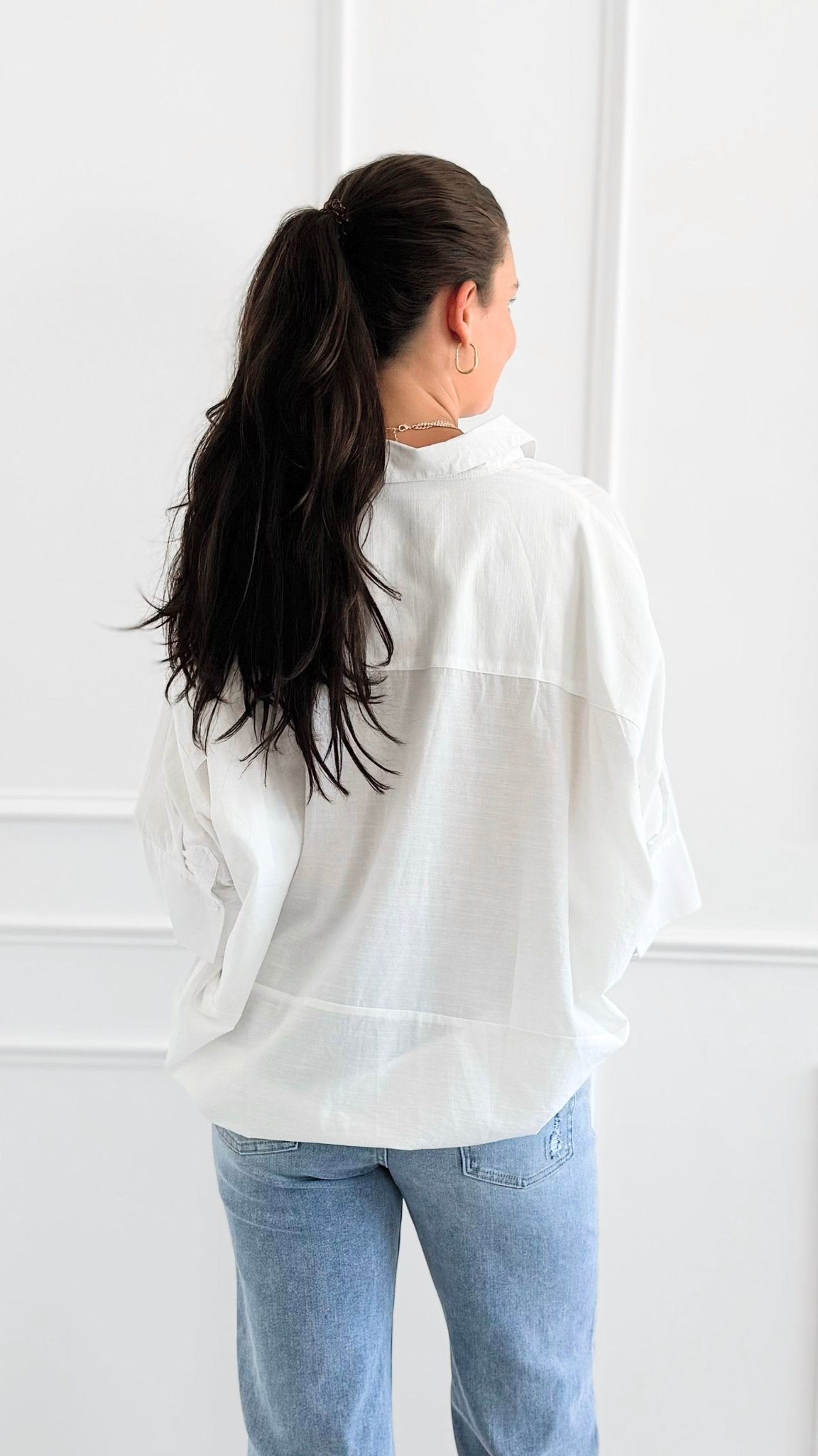 Breezy Escape Popover Top-110 Short Sleeve Tops-GIGIO-Coastal Bloom Boutique, find the trendiest versions of the popular styles and looks Located in Indialantic, FL