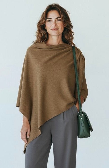 Brunch-Approved Wrap Poncho - Camel-150 Cardigans/Layers-NYW-Coastal Bloom Boutique, find the trendiest versions of the popular styles and looks Located in Indialantic, FL