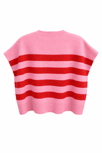 Bubblegum Sunset Stripe Knit Top