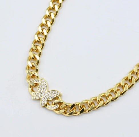 Golden Flutter Statement Necklace-230 Jewelry-TREASURE JEWELS-Coastal Bloom Boutique, find the trendiest versions of the popular styles and looks Located in Indialantic, FL