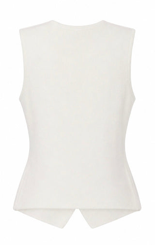 Button Front Vest - Ivory
