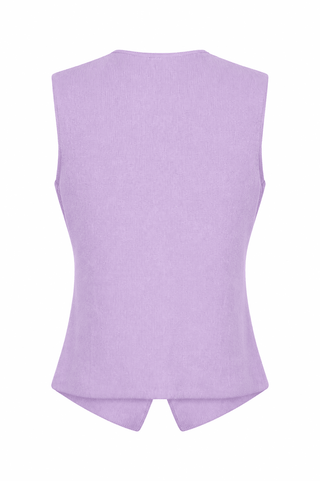 Button Front Vest - Lavender