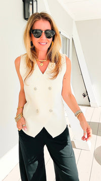 Buttoned Poise Tailored Top