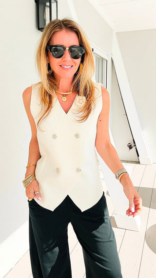 Buttoned Poise Tailored Top