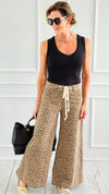 Cafe' Sauvage Leopard Printed Wide Leg Pant-100 Pants-NoaBoa-Coastal Bloom Boutique, find the trendiest versions of the popular styles and looks Located in Indialantic, FL