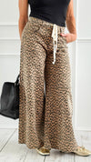 Cafe' Sauvage Leopard Printed Wide Leg Pant-100 Pants-NoaBoa-Coastal Bloom Boutique, find the trendiest versions of the popular styles and looks Located in Indialantic, FL