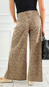 Cafe' Sauvage Leopard Printed Wide Leg Pant-100 Pants-NoaBoa-Coastal Bloom Boutique, find the trendiest versions of the popular styles and looks Located in Indialantic, FL