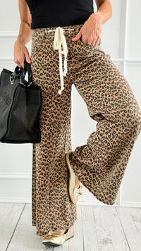 Cafe' Sauvage Leopard Printed Wide Leg Pant-100 Pants-NoaBoa-Coastal Bloom Boutique, find the trendiest versions of the popular styles and looks Located in Indialantic, FL