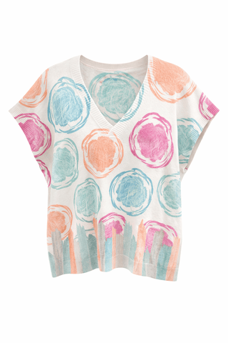 Cap Sleeve Color Story Knit Italian Top