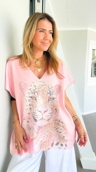Cap Sleeve Golden Gaze Knit Italian Top