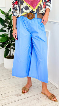 Capri Belted Italian Pant- Periwinkle
