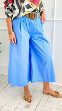 Capri Belted Italian Pant- Periwinkle