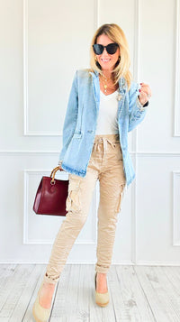 Cargo Wish List Italian Joggers- Gold-180 Joggers-CRIS S.R.L.-Coastal Bloom Boutique, find the trendiest versions of the popular styles and looks Located in Indialantic, FL