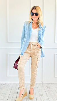 Cargo Wish List Italian Joggers- Gold-180 Joggers-CRIS S.R.L.-Coastal Bloom Boutique, find the trendiest versions of the popular styles and looks Located in Indialantic, FL