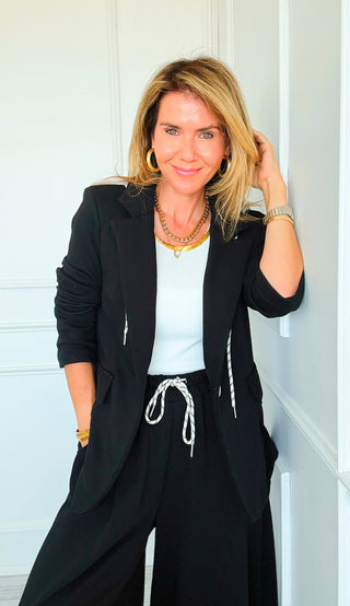 Caroline Italian Hoodie Blazer- Black