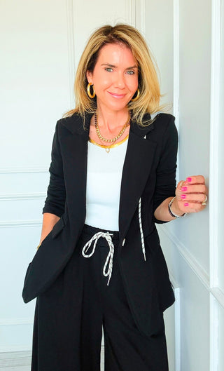 Caroline Italian Hoodie Blazer- Black