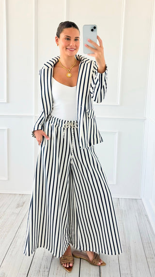 Caroline Italian Pant- Stripe/Navy