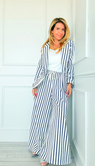Caroline Italian Pant- Stripe/Navy