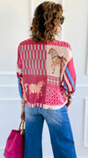 Carousel Dreams Italian St Tropez Knit- Fuchsia-140 Sweaters-SORPRESA-Coastal Bloom Boutique, find the trendiest versions of the popular styles and looks Located in Indialantic, FL