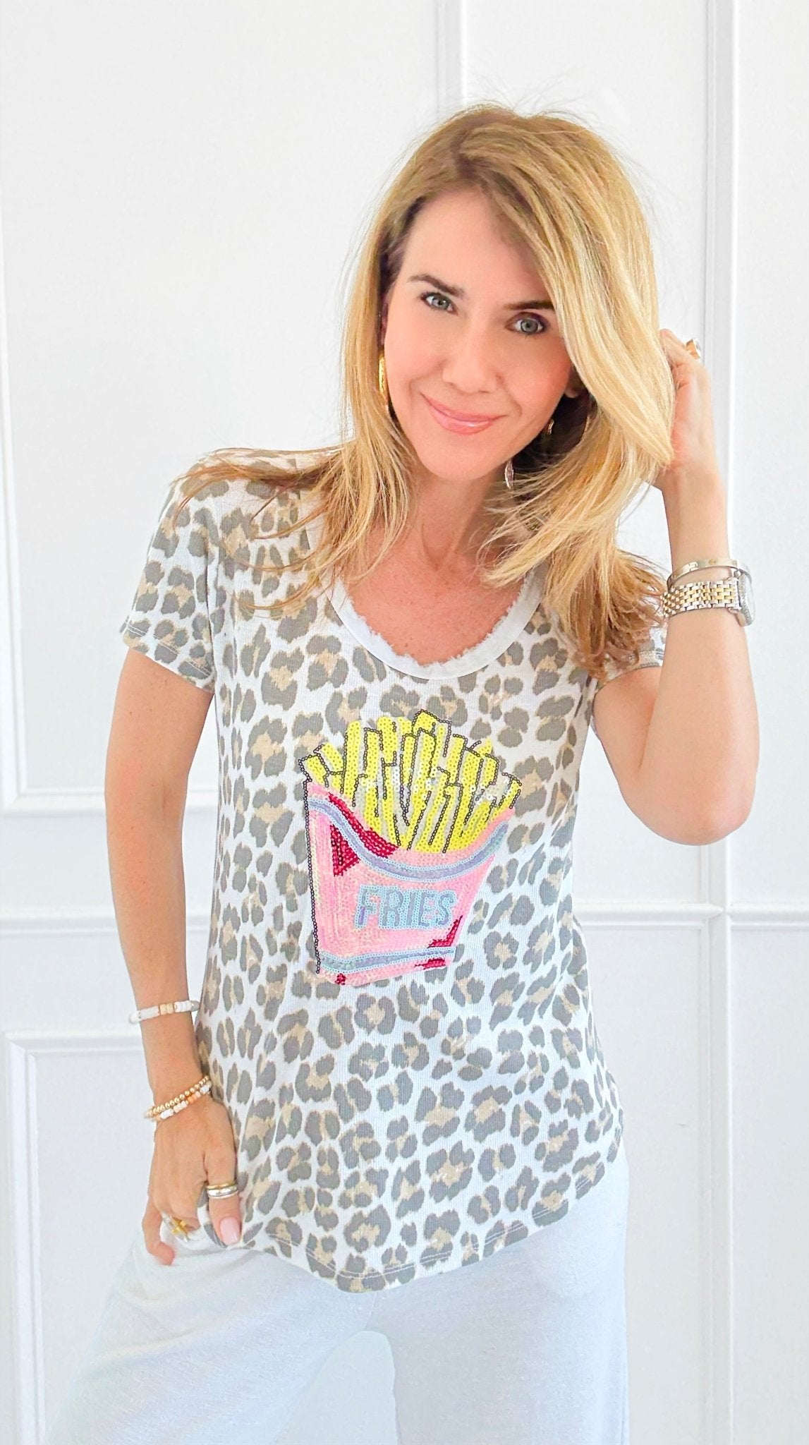 CB Custom - Fry-Day Forever Italian Top-110 short Sleeve Top-Italianissimo / Holly-Coastal Bloom Boutique, find the trendiest versions of the popular styles and looks Located in Indialantic, FL