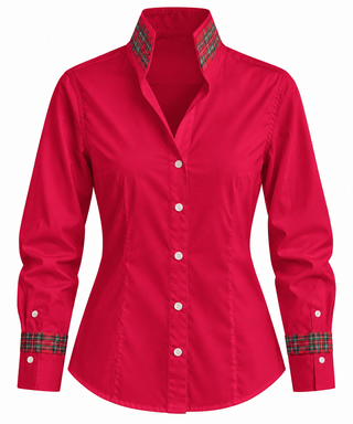 CB Custom - Holiday Tartan Sutton Italian Blouse - Red