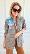 CB CUSTOM - The Heavenly Garden Blazer-160 Jackets-Blue Velvet / HOLLY-Coastal Bloom Boutique, find the trendiest versions of the popular styles and looks Located in Indialantic, FL