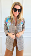 CB CUSTOM - The Heavenly Garden Blazer-160 Jackets-Blue Velvet / HOLLY-Coastal Bloom Boutique, find the trendiest versions of the popular styles and looks Located in Indialantic, FL