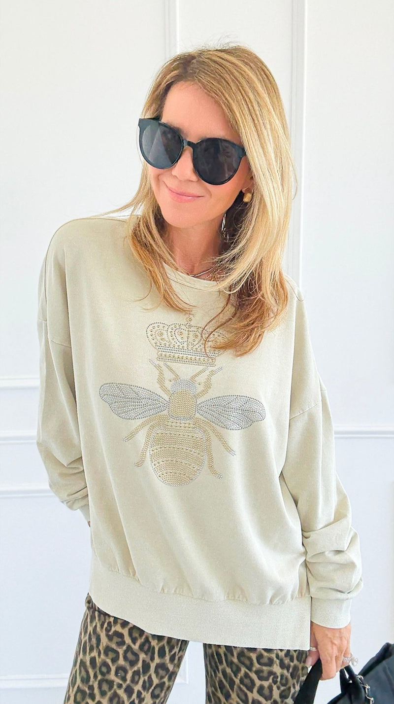 CB Custom - The Royal Hive Sweatshirt-130 Long Sleeve Tops-Blu Pepper / Holly-Coastal Bloom Boutique, find the trendiest versions of the popular styles and looks Located in Indialantic, FL